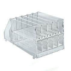 three clear plastic drawers on top of each other