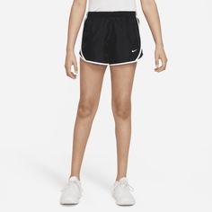 For those mile runs in PE class to beating your BFFs in the next game of tag, chase your goals with the Nike Dri-FIT Tempo Shorts. They're fun, lightweight and can be paired easily with your best workout tops, so you can comfortably reach the finish line. White Nike Shorts, Pe Class, Nike Tempo, Nike Running Shorts, Nikes Girl, Best Workout, Girl Running, Nike Kids, Nike Shorts