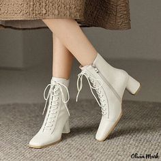 Olivia Mark - Elegant Knee-High Boots White Ankle Boots, Boots Flat, Ankle Boots Flat, Leather Slippers, Stylish Shoes, White Sneakers, Olivia Mark, High Boots, Nike Free