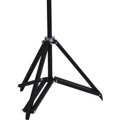 a black tripod stands on a white background