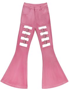 Cowboy barbie pink flare pants, this could be a pefect 2023 halloween barbie costume.  This price is for a pair of pants only, the waist belt not included.   	 		 			Size 			S 			M 			L 		 		 			Waist 			82.5 			85 			87.5 		 		 			Full Length 			105.4 			106 			106.6 		 		 			Hips Pink High Waist Belted Bottoms, High Waist Pink Belted Bottoms, High Waist Belted Pink Bottoms, Trendy Fitted Pink Flares, Fitted Pink Bottoms For Cosplay, Pink Flare Pants For Night Out, Pink Fitted Wide Leg Flares, Trendy Pink Pants With Belt Loops, Halloween Barbie Costume