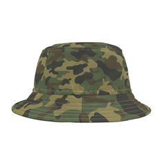 Step up your style game with our sleek Camo Print Bucket Hat! Perfect for adding a touch of rugged charm to any outfit, this hat is a must-have accessory for those who love both fashion and function. Key Features: - Design: Classic camo print for a bold, outdoorsy look - Material: Made from high-quality, durable fabric for comfort and longevity - Versatility: Ideal for outdoor adventures, casual outings, or simply adding a cool edge to your everyday style Whether you're hitting the trails, relaxing at the beach, or just running errands, this camo bucket hat provides both sun protection and a stylish flair. Its timeless design ensures it pairs effortlessly with a variety of outfits. Add this camo print bucket hat to your collection for a versatile accessory that combines practicality with a Military Style Khaki Bucket Sun Hat, Adjustable Camouflage Bucket Hat With Curved Brim, Green Military Brimmed Hat, Military Style Khaki Bucket Hat, Green Military Hat With Curved Brim, Adjustable Military Bucket Hat, Adjustable Camouflage Bucket Hat, Casual Camouflage Bucket Hat For Summer, Casual Camouflage Bucket Hat