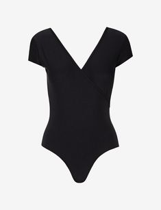 Commando's Butter Cap Sleeve Wrap Bodysuit is made from our ultra-soft and smoothing Butter fabric and offers endless softness and stretch. With chic cap sleeves and a flattering wrap design, it's a seamless blend of sophistication and comfort. And your new closet staple.  Product Details    Luxury Austrian modal blend (79% modal, 21% elastane)   Fit-tested by real women  Elastic-free construction  Ultra soft  Four way stretch and high recovery  Pilling resistant  Raw-cut edges  Snap gusset clos Wrap Bodysuit, Cold Drip, New Closet, Drip Dry, Black Bodysuit, Wrap Top, Real Women, Perfect Shirt, Cap Sleeve