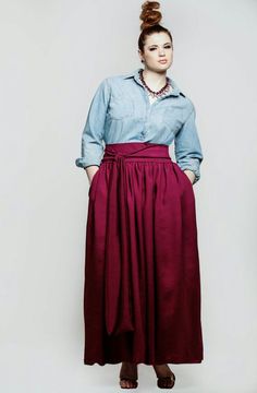 Wine High Waist Belted Maxi Skirt- JIBRI* – Jibri Online Maxi Outfits, Maxi Rok, Maxi Skirt Outfits, Plus Size Maxi, Plus Size Skirts, Curvy Outfits, Hippie Chic, Style Outfits, Curvy Fashion