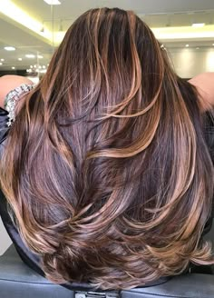 Balayage Caramel, Hair With Blonde Highlights, Hair Highlights And Lowlights, Copper Highlights, Dark Hair With Highlights, Brunette Balayage Hair