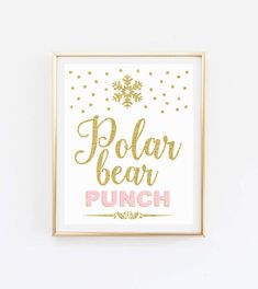 a white and gold print with the words polar bear punch