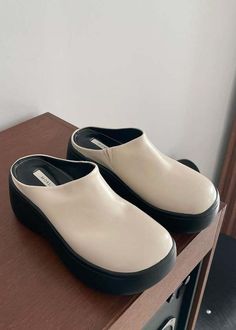 W A N T S Sophia Clogs Comfortable Flat Heel Platform Clogs, Casual Cream Leather Clogs, Modern Beige Clogs With Round Toe, Modern Beige Round Toe Clogs, Beige Synthetic Clogs With Rubber Sole, Mia Shoes, The Order, Womens Clogs, Lifestyle Shop