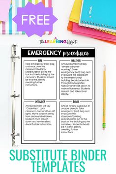 an emergency binder with the text free