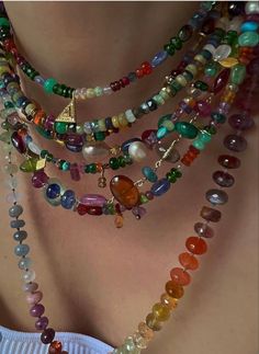 Eclectic Jewelry Aesthetic, Colourful Beaded Necklace, Earthy Jewelry Aesthetic, Coloured Jewellery, Colourful Jewellery, Jewelry Colorful, Shein Outfits