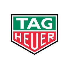 the tag heuer logo is shown in red, green and white on a white background