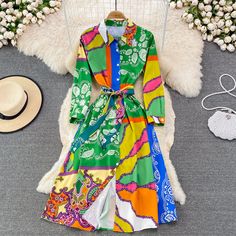 Stylish A line colorblock long-sleeved dress fashion dressFabric: blendedColor: red, pink, green, purpleSize(cm): free size (1inch=2.54cm)length 110cm bust 90cm waist 84cm Green A-line Long Sleeve Dress For Spring, Colorful Long Sleeve Spring Dresses, Colorful Long Sleeve Dresses For Spring, Pink Long Sleeve Color Block Dress, Fall Color Block Long Sleeve Dress, Chic Multicolor Long Sleeve Maxi Dress, Trendy Long Sleeve Pink Midi Dress, Trendy Pink Long Sleeve Midi Dress, Long Sleeve Patchwork Midi Dress For Summer