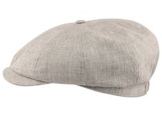 - Cap style: Flat Cap / Gatsby
- Details: sewn down peak, 8 panel crown, button on top
- Lining: breathable mesh
- Sweatband: cotton
- Fabric: 100% linen Classic Linen Hat With Curved Brim, Linen Flat Cap For Summer, Summer Linen Flat Cap, Adjustable Linen Flat Cap, Classic Linen Cap, Adjustable Linen Cap, Gatsby Style, Linen Cloth, Cap Style