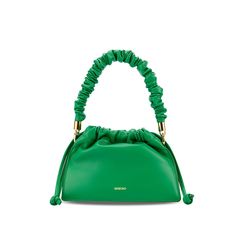 SINBONO Drawstring Vegan Handbag Grass Green Classic Designer Bags, Drawstring Handbag, Green Handbag, Vegan Handbags, Sustainable Fashion Brands, Recycled Leather, Grass Green, Branded Handbags, Shoulder Purse