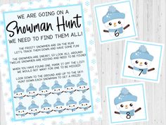 snowman hunt printables for kids and adults