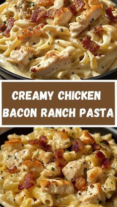 creamy chicken bacon ranch pasta is an easy and delicious dinner that's ready in under 30 minutes