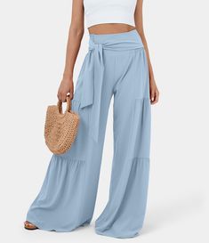 Seductive Dress, Flowy Wide Leg Pants, Wide Leg Yoga Pants, Cotton Casual Pants, Quick Dry Pants, Casual Cargo Pants, Tie Waist Pants, Wide Leg Palazzo Pants, Solid Color Pants