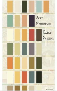 the color scheme for an art nouveau palette