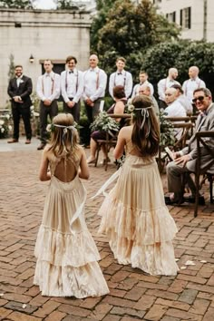 Rustic Chic Wedding Bridesmaids Dresses, Boho Reception Ideas, Boho Rustic Bridesmaid Dress, 2 Flower Girls Ideas, Garden Wedding Flower Girl, Multiple Flower Girls Ideas, Farm Wedding Bridesmaid Dresses, Flower Girl Fall Wedding, Western Wedding Flower Girl