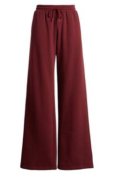 Elevate your everyday look in these lounge-worthy fleece pants updated in a sleek wide-leg silhouette. Elastic/drawstring waist 68% cotton, 32% polyester Machine wash, tumble dry Imported Not available for sale and shipment to Germany Red Grapes, Fleece Pants, Drawstring Waist, Everyday Look, Sleek, Wide Leg, Nordstrom, Pants, Red