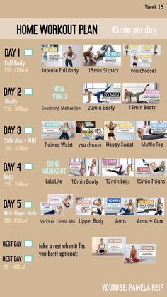 a workout plan for women with the words, home workout plan and pictures on it