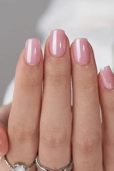 40+ Short Square Nails for Summer - the gray details Square Shaped Nails Short, Short Soft Square Nails, Nails For Summer Square, Pink Nails Glazed, Short Square Natural Nails, Short Rounded Square Nails, Square Dip Nails, Rounded Square Nails, Square Nails For Summer