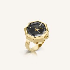 Rosefield Watch, Thick Gold Ring, Watch Ring, Black Gold Ring, Vintage Timepiece, Gold Water, Bold Rings, Pendant Watches, Ring Watch