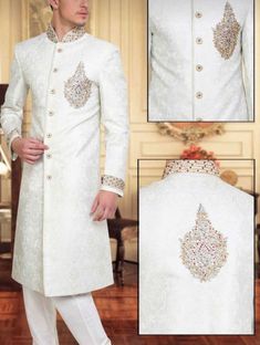 men's sherwa with white pants and jacket