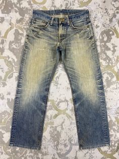 34x30 Distressed Blue Vintage Edwin 504 Jeans Denim- JN3542 Size: 34  Actual measurement (inches): Waist - 34 Front Rise - 9.5 Hips - 45 Thigh - 12 Knee - 9.5 Leg Opening - 17 Inseam - 30 Outseam - 40 Material : Cotton    #JN3542 Medium Wash Distressed Denim Jeans, Distressed Medium Wash Rigid Denim Jeans, Medium Wash Distressed Straight Leg Jeans, Distressed Washed Blue Straight Leg Jeans, Distressed Straight Leg Washed Blue Jeans, Washed Blue Distressed Straight Leg Jeans, Rugged Ripped Medium Wash Jeans, Faded Ripped Mid-rise Jeans, Mid-rise Faded Ripped Jeans