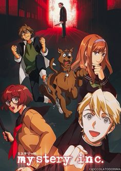 the poster for mystery inc shows people and dogs