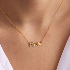 Elegant Handwritten Name Necklace Cursive Name Necklace Gold Personalized Gift for Women Christmas Delicate Name Necklace Personalized Necklaces for Women Personalized Jewelry This personalized name necklace is a perfect gift for birthday, anniversary, christmas, bridesmaid, graduation, wedding, engagement, best friend, mom and sisters. MATERIAL * Pendants and Chains are 925 Sterling Silver COLOR * Silver & Gold & Rose Gold GIFT BOX * Each order will come in Jewelry Box. PRODUCTION TIME Dainty Charm Necklaces With Names, Minimalist Nameplate Necklace For Birthday, Minimalist Customized Necklaces For Everyday Wear, Minimalist Customized Necklaces For Everyday, Everyday Name Necklaces For Mother's Day, Dainty Name Necklace For Mother's Day With Delicate Chain, Dainty Everyday Name Necklaces, Mother's Day Necklaces With Names, Dainty Everyday Necklaces With Names