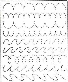 an alphabet handwriting practice sheet with letters and numbers in the shape of waves, which are drawn