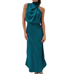 PRICES MAY VARY. MATERIAL:The fabric is super soft and comfortable to wear.Silky fabric and nice touch and skin friendly ,High Quality and light weight. STYLISH DESIGN: Satin Dress For Women/Sleeveless Maxi Dress For Women/Mock Neck Dress For Women/Summer Dress For Women 2023/Long Flowy Dress For Women/High Waist Swing Dress For Women/Formal Dress For Women/Party Dress For Women/Cocktail Dress For Women/Wedding Guest Dress For Women CHIC FEATURES: The Satin Maxi Dress Features In Mock Neck Style Casual Evening Dresses, Summer Cocktail Dress, Maxi Evening Dress, Sleeveless Mock Neck, Sleeveless Dresses Casual, Groom Dresses, Silky Fabric, Guest Dress, Satin Maxi