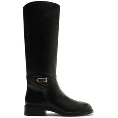 A style youll be wearing all season. The Mickenna Block Boot features a low heel, a sleek high shaft and a delicate buckle detail, making it the perfect companion for everything from a night out at the bar to running errands or enjoying a family outing. | Arezzo Women's Mckenna Low Block Boot, Black, 8M Elegant Office Boots With Buckle Closure, Elegant Knee-high Boots For Spring, Chic Low Heel Boots With Buckle Closure, Elegant Wide Calf Boots With Flat Heel, Elegant Wide Calf Flat Heel Boots, Elegant Spring Boots With Buckle Closure, Elegant Knee-high Boots For Office In Spring, Elegant Knee-high Boots For Spring Office Wear, Classic Low Heel Knee-high Boots For Formal Occasions