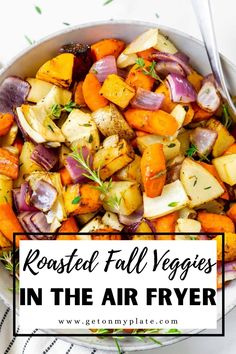 roasted fall vegetables in the air fryer