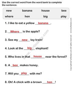 an english worksheet with words and pictures