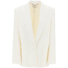 Chalk White Shawl Single-Breasted Jacket STELLA MCCARTNEY JOHN JULIA. Satin Shawl, Classic Tuxedo, White Shawl, Savile Row, Chalk White, Tailored Blazer, Single Breasted Jacket, White Brand, White Blazer