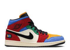 Blue The Great X Air Jordan 1 Mid 'Fearless' - Air Jordan - CU2805 100 - muslin/varsity red/royal/taxi/black | Flight Club Best Air Jordan 1, Jordan 1 Fearless, Air Jordan 1 Shoes, Cheap Jordan Shoes, Cheap Jordan, Flight Club, Cheap Jordans, Air Jordan Sneakers, Air Jordan 1 Mid