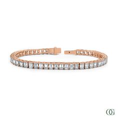 R Timeless Emerald Cut Diamond Bracelet, Dazzling Rose Gold Bracelet For Formal Occasions, Fine Jewelry Rose Gold Diamond Bracelet With Baguette Cut, Rose Gold Baguette Cut Diamond Bracelet, Elegant Emerald Cut Diamond Bracelet For Wedding, Elegant Emerald-cut Diamond Wedding Bracelet, Luxury Emerald Cut Tennis Bracelet For Anniversary, Classic White Gold Bracelets With Emerald Cut, Rose Gold Baguette Cut Tennis Bracelet For Formal Occasions