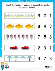 a worksheet with numbers and pictures to help kids learn how to count