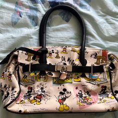 Disney Mickey And Minnie Comic Strip Bag Never Used So In Excellent Condition Disney White Travel Shoulder Bag, Disney Style White Shoulder Travel Bag, White Minnie Mouse Bag For Daily Use, Multicolor Character Print Travel Bag, Cute Mickey Mouse Bags For Travel, Black Disney Bags With Character Print, Minnie Mouse Multicolor Travel Bags, Disney Satchel Bag For Everyday Use, Cute Minnie Mouse Travel Bag