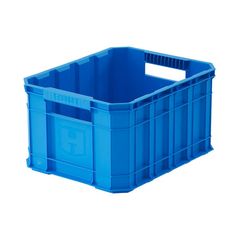 a large blue plastic container on a white background