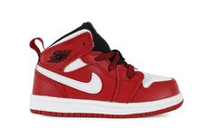 Nike Air Jordan 1 Mid BT 'Red' White/Red/Black 640735-605 Air Jordan 1 Mid Red, Nike Air Jordan 1 Mid, Marina Blue, Nike Air Jordan 1, University Blue, Air Jordan 1 Mid, Jordan 1 Mid, Baby Size, Air Jordan 1