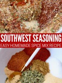 the cover of southwest seasoning made with spices