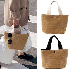 Specifications : --Material: Straw --Color: Black, Or White, As The Picture Shows --Gender: Women --Two Strap Handles --7" X 11" Features: 1. Made Of High-Quality Rattan, Lightweight And Durable. 2. Unique And Casual Design, Perfect For Summer Travel, Beach Party, Street Photography, Etc. 3. Small Size With Large Capacity, You Can Put Your Purse, Cellphone, Cosmetics, And Other Accessories All In It. Versatile Straw Bag For Daily Summer Use, Versatile Summer Straw Bag For Daily Use, Casual Woven Pouch Beach Bag, Casual Straw Pouch Bag, Versatile Beige Bucket Bag For Summer, Pouch Straw Bag For Beach Season, Straw Pouch Bag For Beach Season, Versatile Summer Pouch Bucket Bag, Versatile Summer Beach Bucket Bag