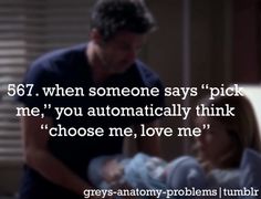 a man standing next to a baby in a crib with a quote from grey's anatomy on it