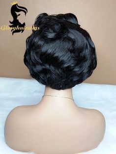 Finger Wave All Lace Wigs, Full Lace Pixie Cut Wig, Pixie Lace Front Wigs, Human Hair Bob Wigs, Short Wave, Side Part Hairstyles, Stylish Short Hair, Natural Looking Wigs, Mohawks