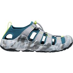 For days spent both on land and in the water, we bring the KEEN Hyperport H2 Sandal. This hybrid adventure sandal is easily thrown on over the foot, secured with a lace-lock bungee closure, and absorbs impact thanks to the thick midsole and high-rebound EVA insole. Plus, the Aquagrip rubber sole features multi-directional lugs for ideal traction on wet surfaces to keep us confidently upright. Green Sandals With Cushioned Footbed For Outdoor Activities, Green Sandals With Cushioned Footbed For Outdoor, Green Cushioned Sandals For Outdoor Activities, Green Synthetic Sport Sandals, Waterproof Functional Sport Sandals For Outdoor Activities, Functional Waterproof Sport Sandals For Outdoor Activities, Green Sports Sandals With Rubber Sole, Waterproof Nylon Sport Sandals For Outdoor Activities, Breathable Round Toe Sport Sandals For Water Sports