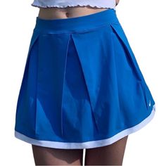 Nike Blue Y2k Pleated Tennis Skirt ! (Never Worn!) Size: L (True To Size) *First Two Photos R Stock Images And R A Size S, Doesnt Represent L Size* This Skirt Is So Classic And So Cute! Has Pleated Detail And White Trim All Around! There Is No Under Shorts But Still So Cute! It Has A Zip On The Side To Secure The Waist! -Let Me Know If You Wanna Buy!! #Nike #Skirt #Y2k #Tennis #90’s Nike Skirt, Nike Skirts, Under Shorts, Blue Y2k, Pleated Tennis Skirt, Skirt Y2k, Blue Nike, Nike Blue, Tennis Skirt