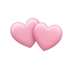 two pink hearts on a white background