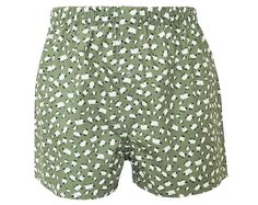 PLEASE CHECK THE MEASUREMENTS BELOW IN FULL BEFORE ORDERING! A classic pair of boxers, ideal to wear as regular underwear or as nightwear. These boxer shorts feature a number of inquisitive sheep on a sage green background. The boxers have a button fly and are made from 100% soft cotton (with elastic waistband). Approximate measurements (28-inch (XS) waist option): Waistband when relaxed: 25.25 inches (64cm) Waistband when fully stretched: 40 inches (101.5cm) Fit waist: 28-30 inches Leg circumfe Green Cotton Pajama Shorts For Sleep, Green Boxer Briefs For Summer, Casual Green Boxer Briefs For Loungewear, Green Cotton Pajama Shorts With Elastic Waistband, Green Cotton Boxer Briefs, Casual Green Sleep Shorts, Green Pajama Shorts For Sleep, Casual Green Cotton Boxer Briefs, Sage Green Background